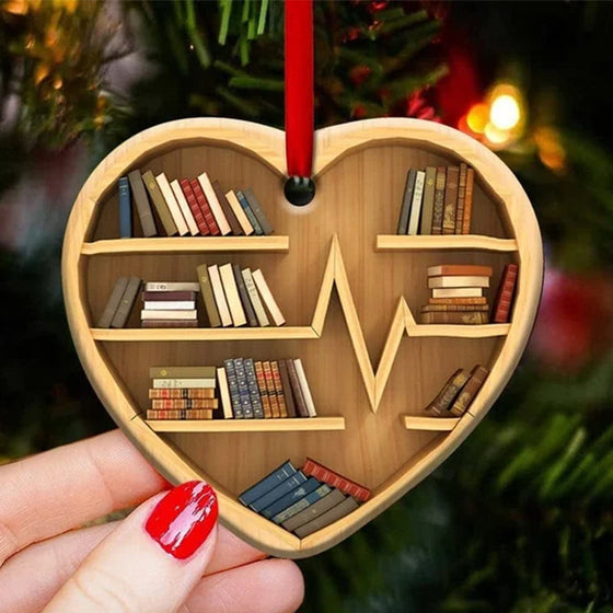 Bokälskares hjärta prydnad