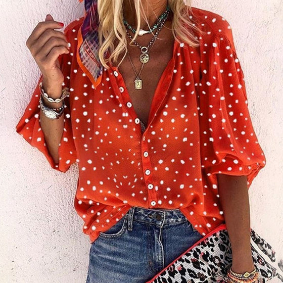 Lös söt prickig blus