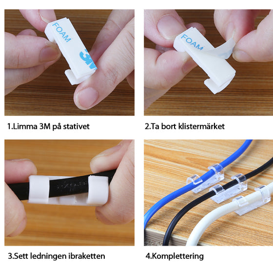 Självhäftande Kabelclips