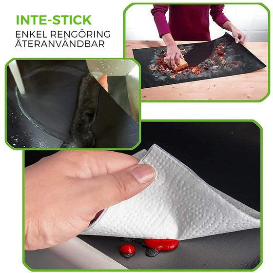 LYCKREA™ Non-Stick BBQ Grillmattor Med Skärlåda