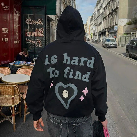 Huvtröja med pufftryck