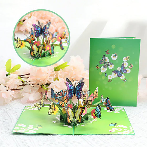 Färgglada fjärilar popup-kort
