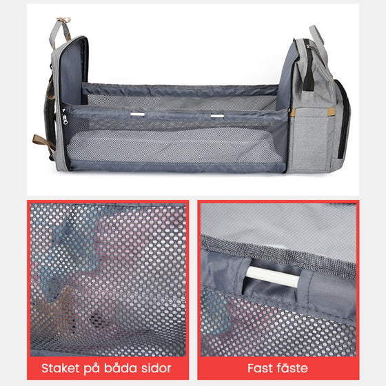 Allt-i-ett ryggsäck för barnblöjor