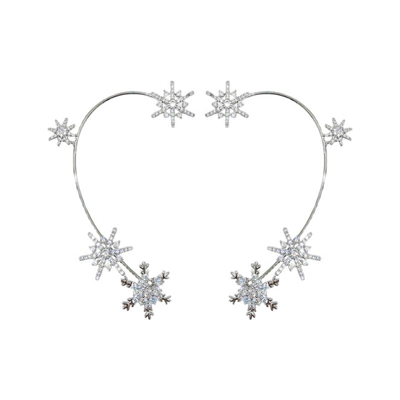 Zirconia snöflinga örhängen utan piercing