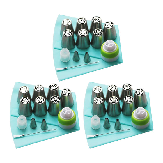 En uppsättning rostfria pipar (13 st.) För att dekorera muffins och tårta