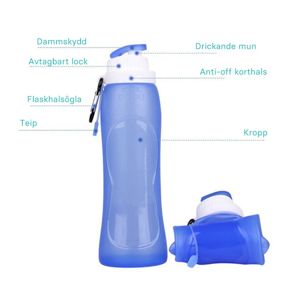 Vikbara Silikon Vattenflaska