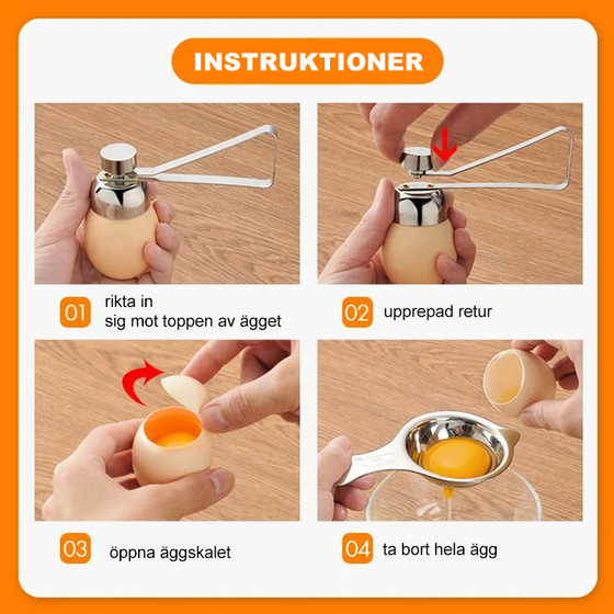 Äggskals öppnare i rostfritt stål