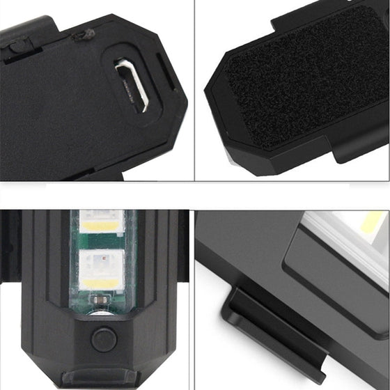 4 färger LED flygplansstroboskopljus & USB-laddning