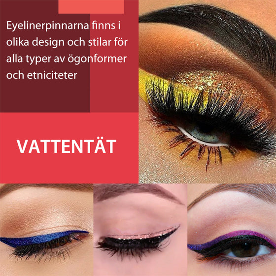 Återanvändbara eyeliner- och ögonfransklistermärken (4 par)