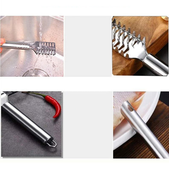 Fiskfjällhyvel i rostfritt stål