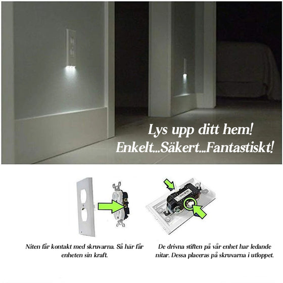 Uttagsväggplatta med LED-nattljus