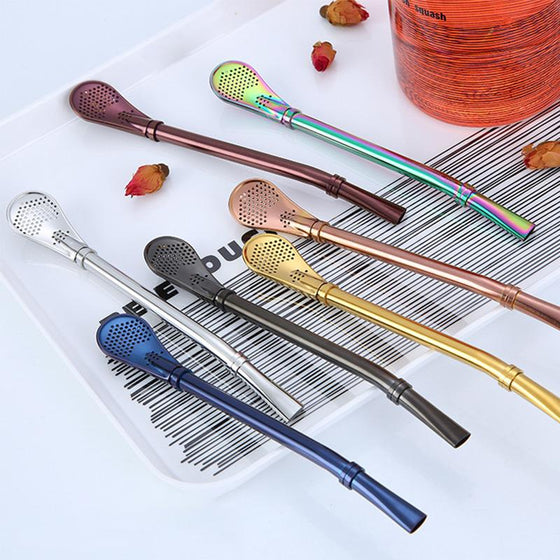 Kaffesked Dricksrör i Rostfritt Stål