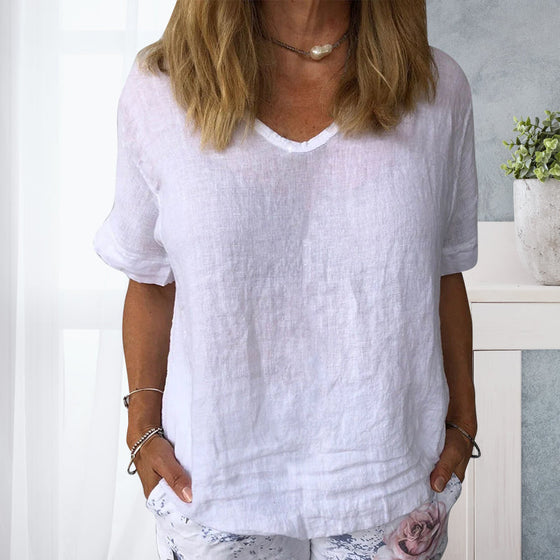 Damskjorta i ren färg av bomull