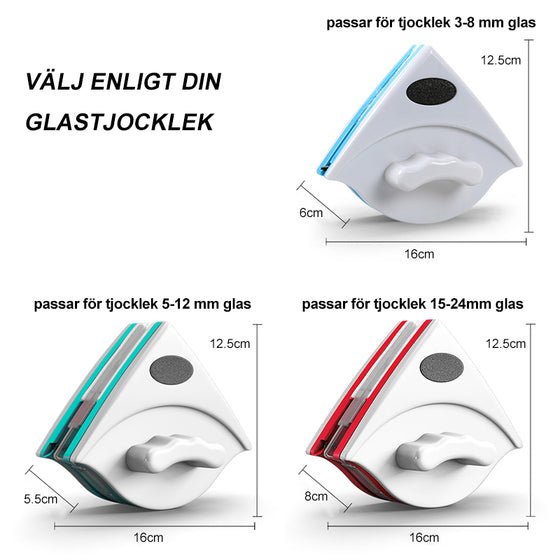 Dubbelsidig magnetisk fönstertvätt
