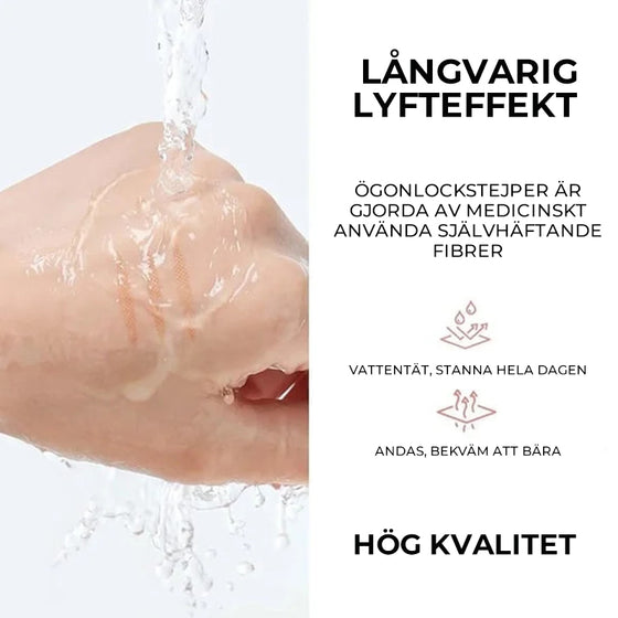 Osynliga dubbla ögonlocksremsor