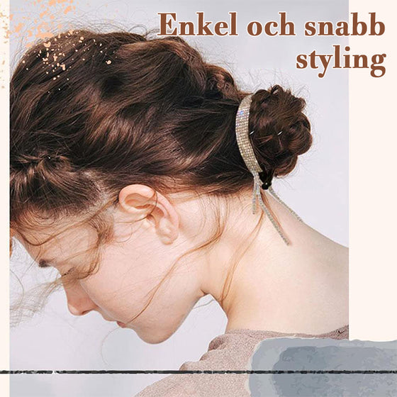 Elegant huvudbonad med Rhinestone Pom Pom