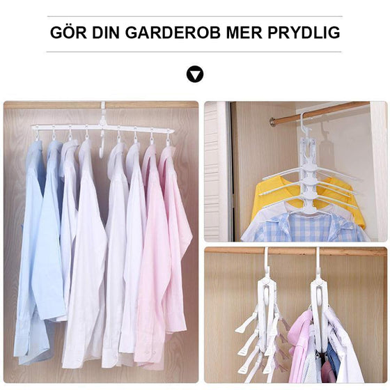 8 i 1 Multifunktionell Hopfällbar Hängare för Platsbesparing