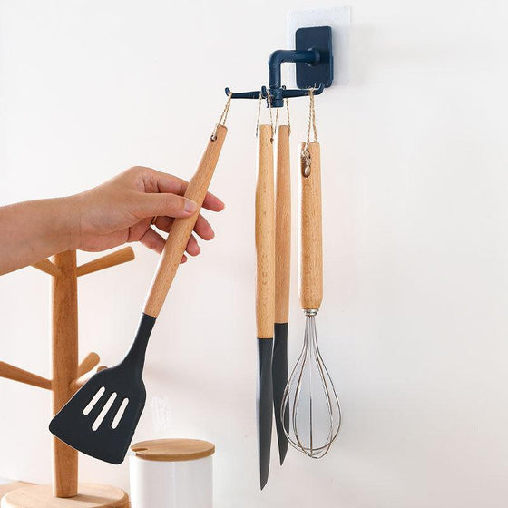 360 ° Roterande förvaringshylla med 4 Krok