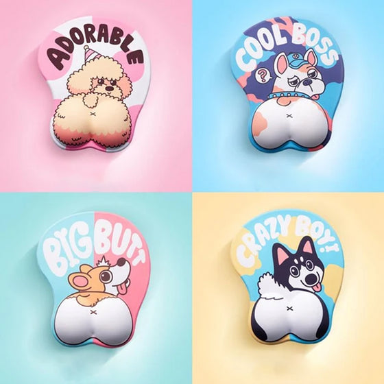 3D Hundtryckt Musmatta med Handledsstöd