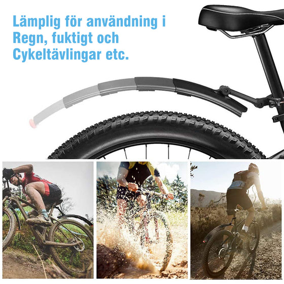 Cykel infällbar stänkskärm med bakljus