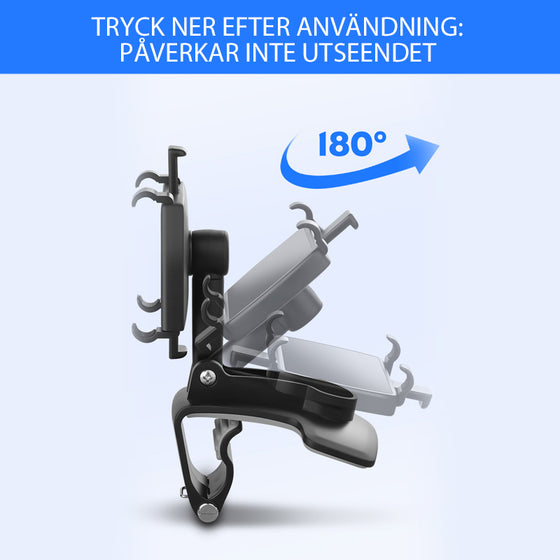 Telefonhållare med nummerplatta i instrumentbrädan