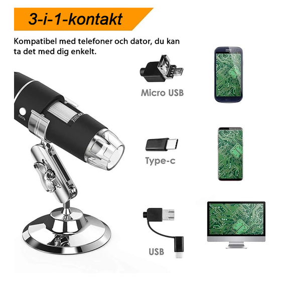 Domom® USB Digital Microscope LED PC-anslutbar Digital