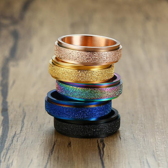 Sandblästrad Roterande Fidget Ring