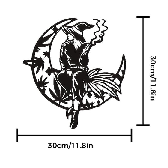 Häxväxt på den skära månens metallväggskonst