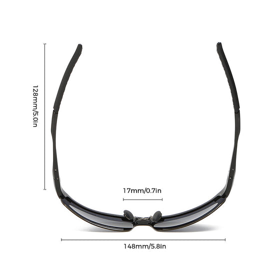 Herrsolglasögon med fotokromatiska linser och antireflekterande polariserade linser