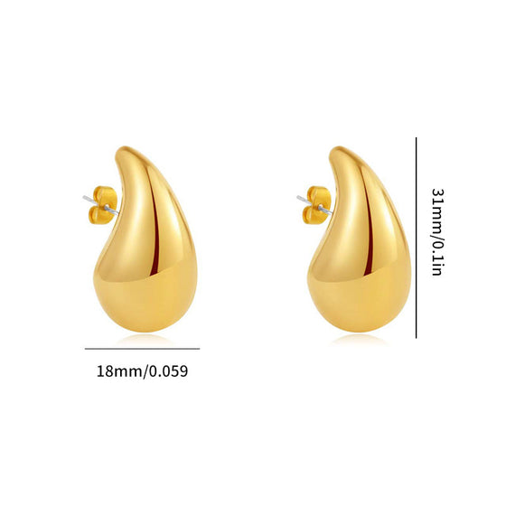 Enkla örhängen med vattendroppar