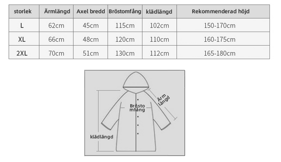 Lång Regnrock med Luva för Kvinnor