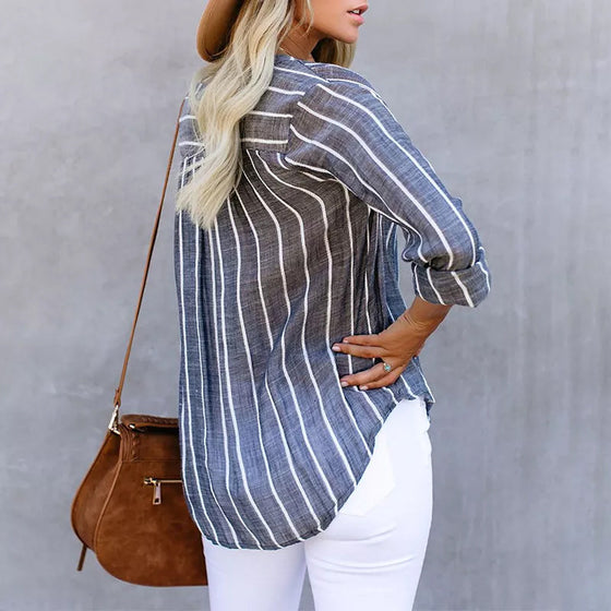 Randig skjorta för kvinnor