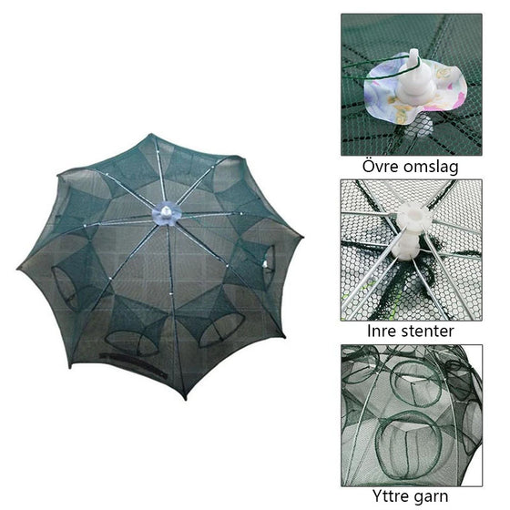 Automatisk fällbar fiskfälla