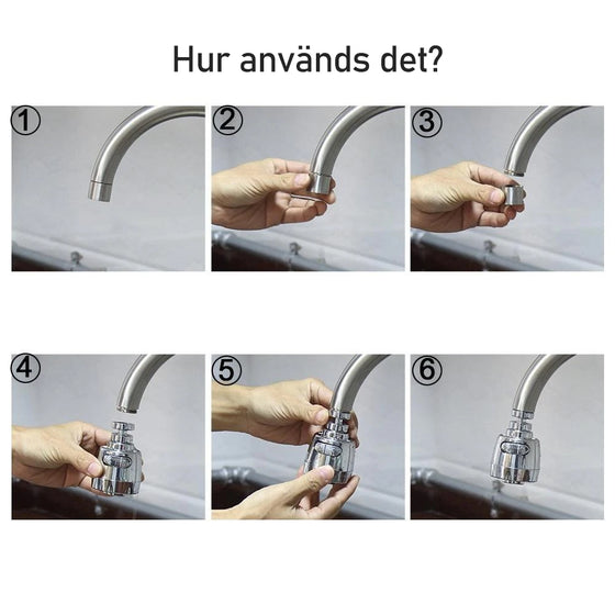 360 ° Vridbar Vattenbesparande Munstycke för kran