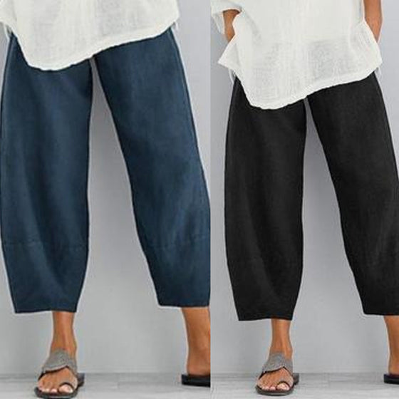 Beskurna byxor i massivt linne