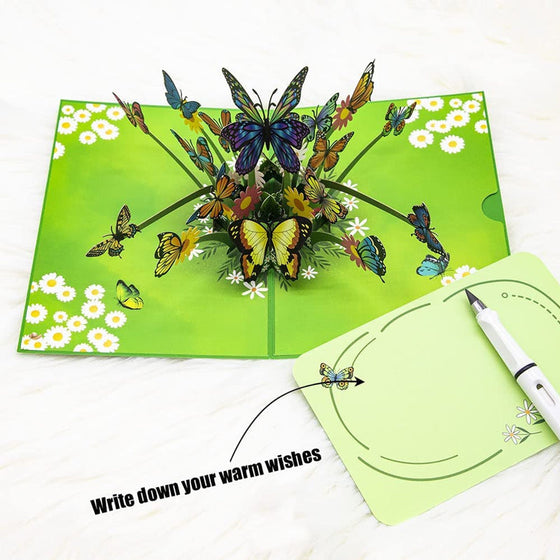 Färgglada fjärilar popup-kort