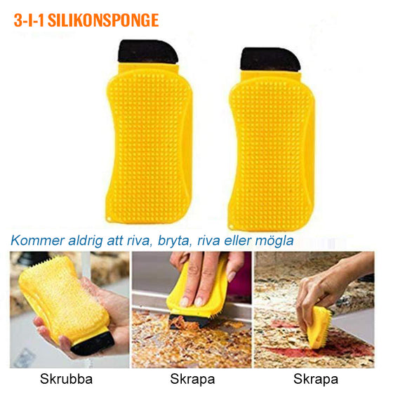 3-i-1 silikonrengöringsborste