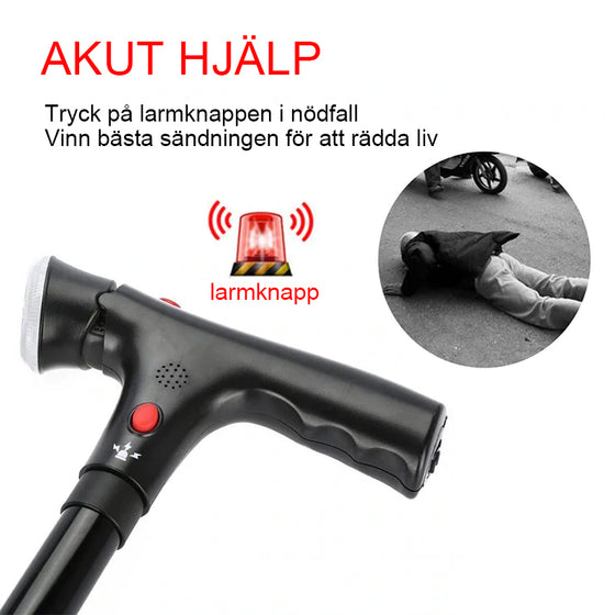 Teleskopisk hopfällbar käpp