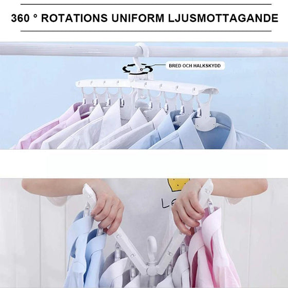 8 i 1 Multifunktionell Hopfällbar Hängare för Platsbesparing