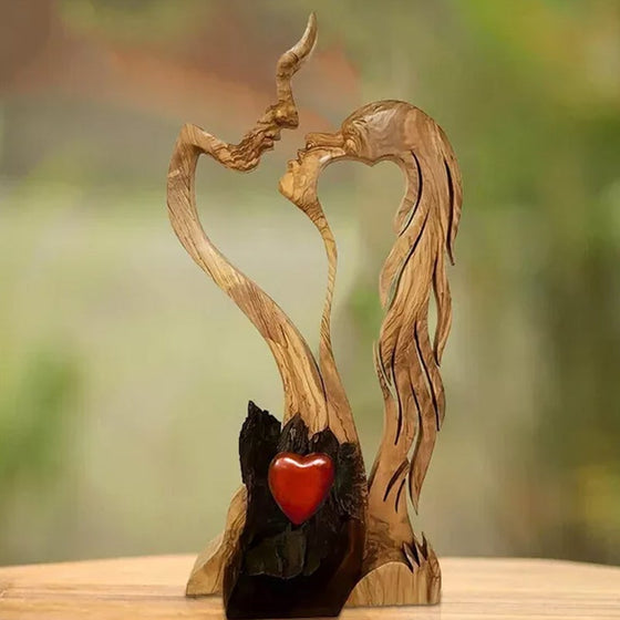 Kärleks evig dekoration av trä