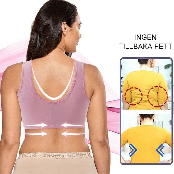 Plusstorlek Elastisk framstängning push-Up Behå