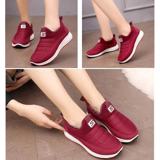 Plyscha snöskor i tjock bomull