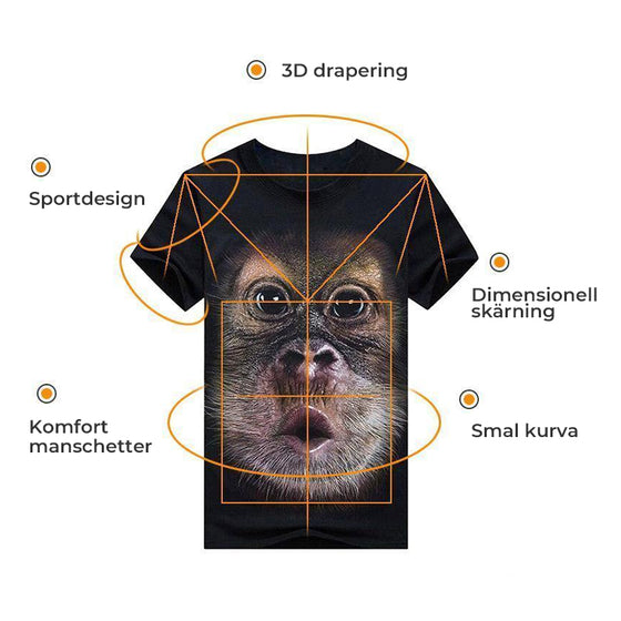 Rolig gorilla 3D T-shirt