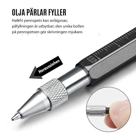 6-i-1 multifunktionell skruvmejselpenna