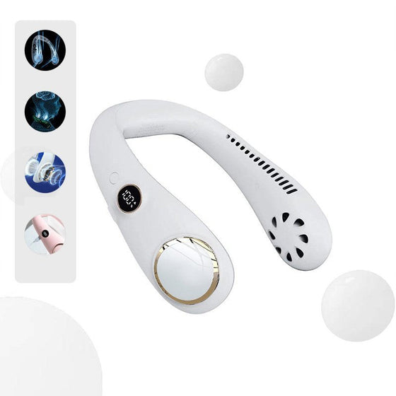 Bärbar halsfläkt med digital skärm