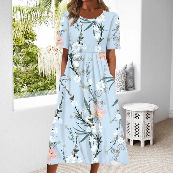 Casual blommig klänning