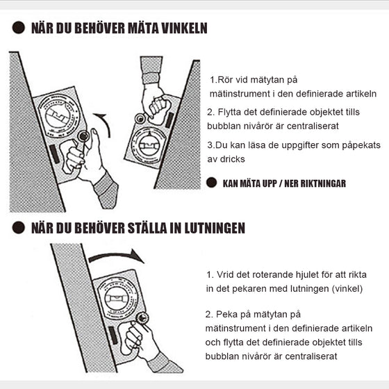 2 in 1 Vattenpass & Lutningsmätare