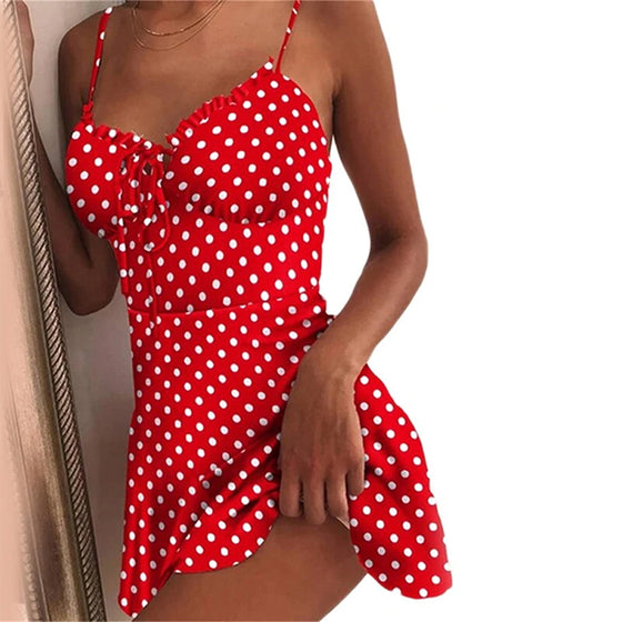 Blommönster Frill Hem Klänning