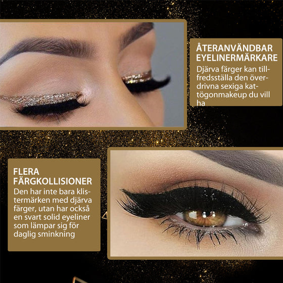 Återanvändbara eyeliner- och ögonfransklistermärken (4 par)