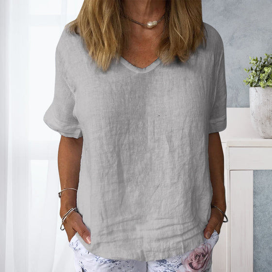 Damskjorta i ren färg av bomull